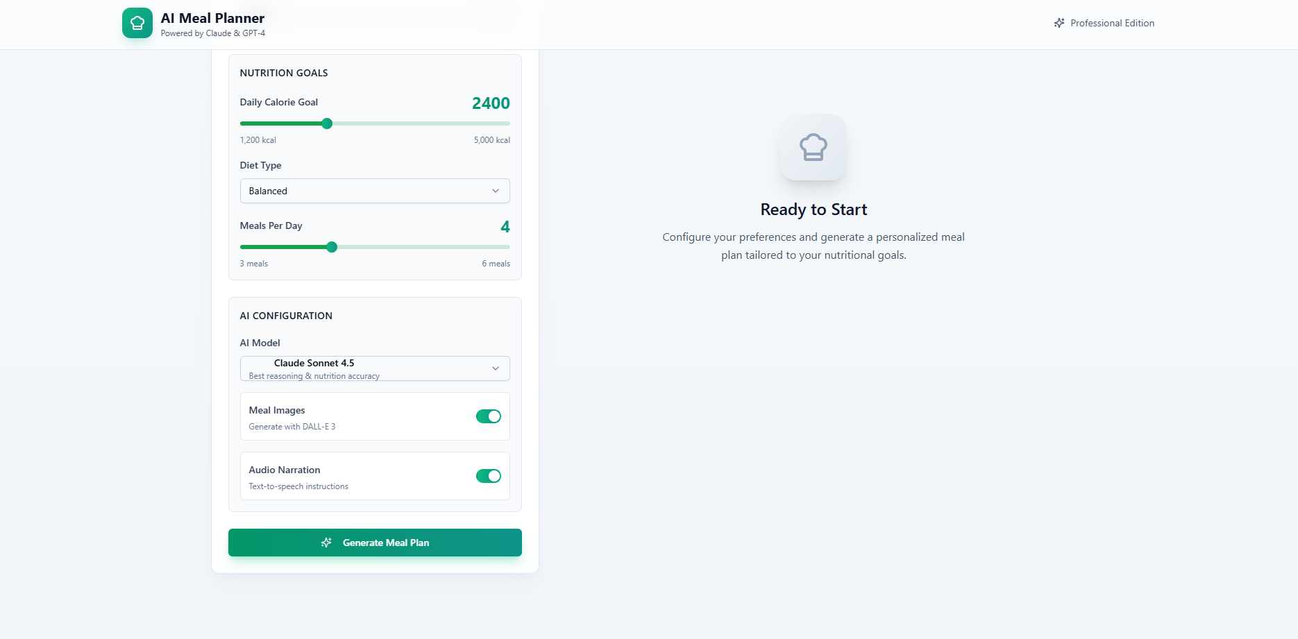 AI Meal Planner preview